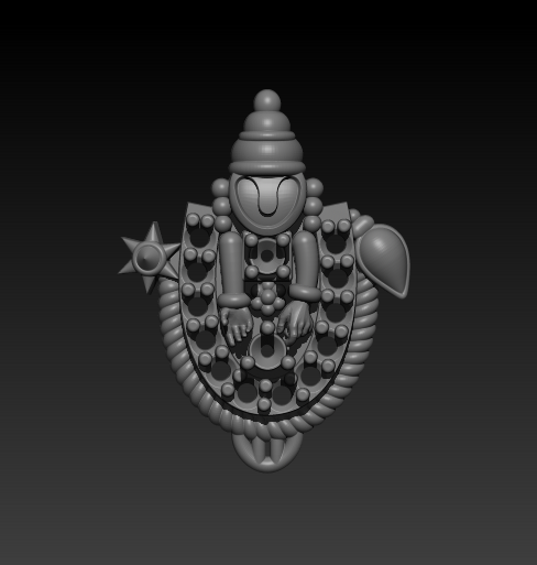 South god Balaji 3D Model Jewellery Design