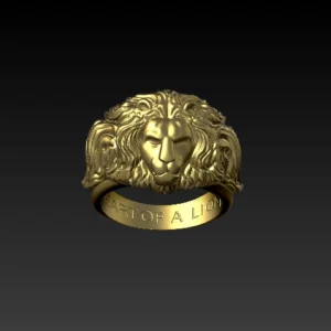 Lion ring for 3d printing Dimensions model