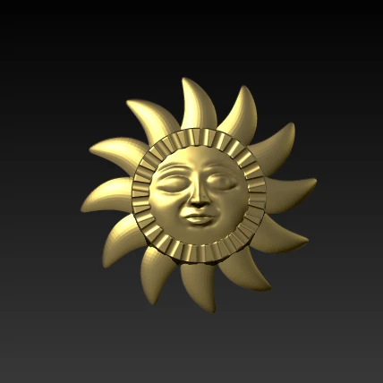 Sun 3D jewellery pendant