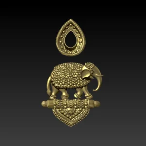 Designing elephant 3D model using Jewlery design