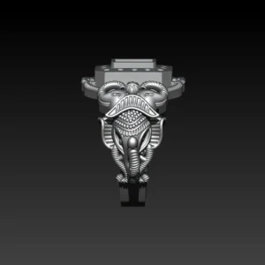 Elephant face desing radiant diamond ring 3D model Jewlery design