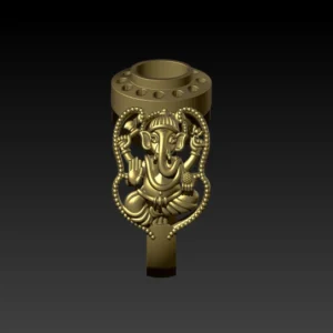 Ganesh murti oval stone ring 3D model using Jewlery designer.