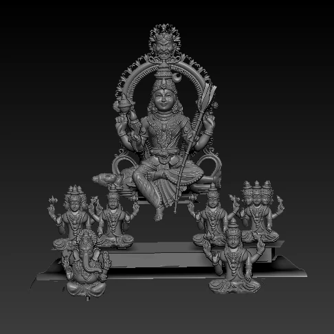 Meenakshi ganesh laxmi 3D murti - Cad Wala