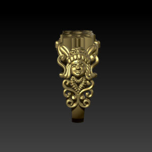 Balaji Face Design Ring 3D model Jewlery Design