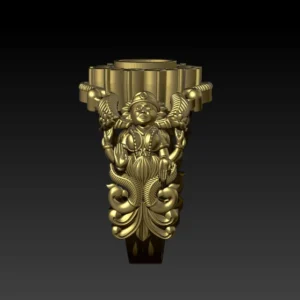 Laxmi Devi Oval stone murti ring 3D model using Jewlery designer.