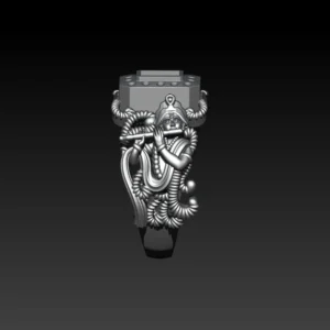 Radiant stone krishna murti ring 3D model using Jewlery designer.