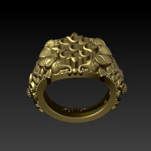 Round diamond elephant ring 3D model using Jewlery designer.