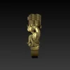 peacock tail ring 3D murti