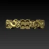 Nine piece diamond peacock ring 3D model using Jewlery designer. - Image 3
