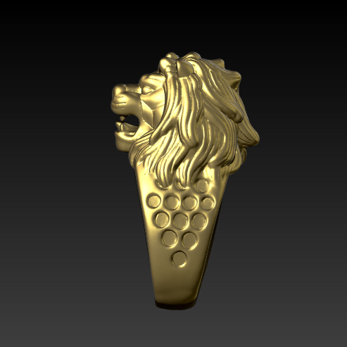Lion Face Style Design_3D Ring - Cad Wala