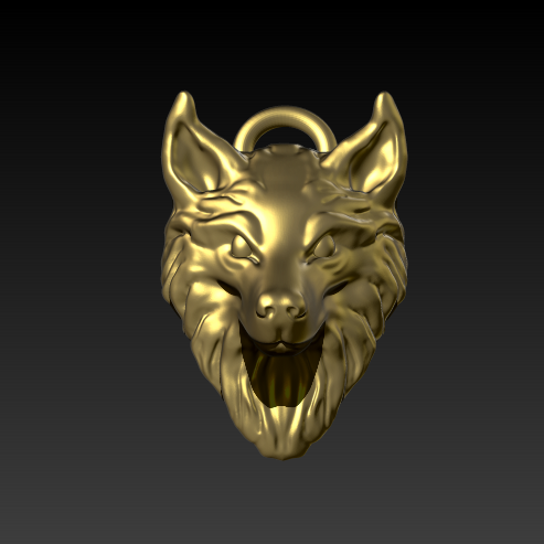 beautiful 3D wolf desighn pendant - Cad Wala