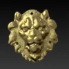 metal lion head 3D pendant - Image 2