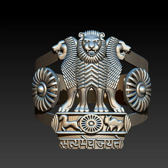 Ashoke symbol 3d ring model Jewlery designer STL FILE. - Cad Wala