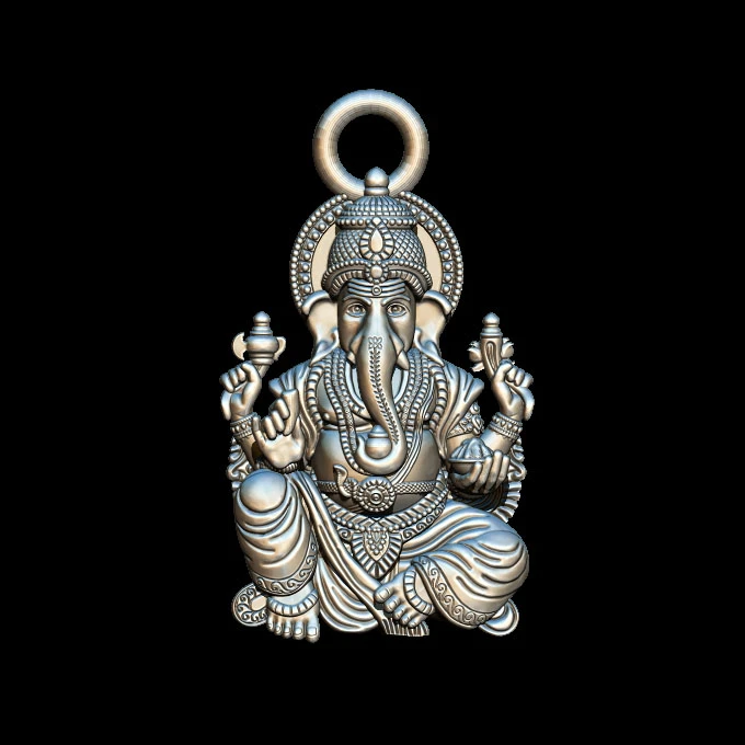 Beautiful Lord Ganesh 3d model Jewlery designer STL FILE. - Cad Wala