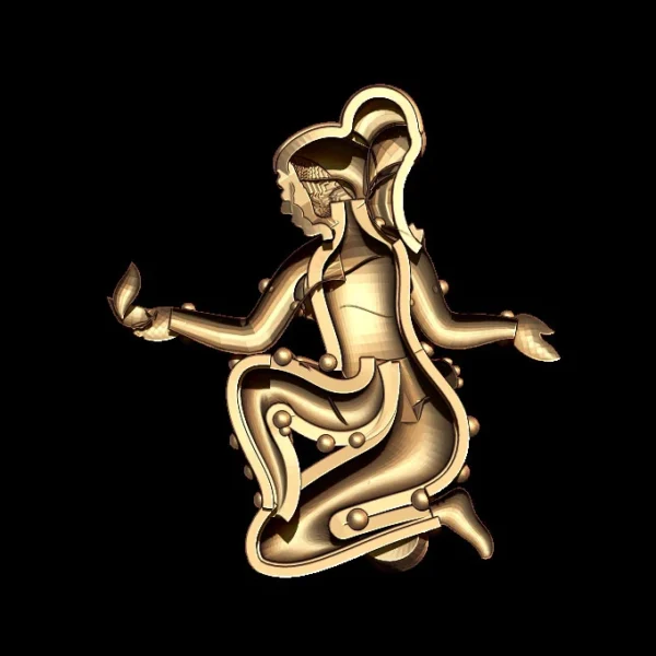 Girl murti 3D model pendant - Image 8