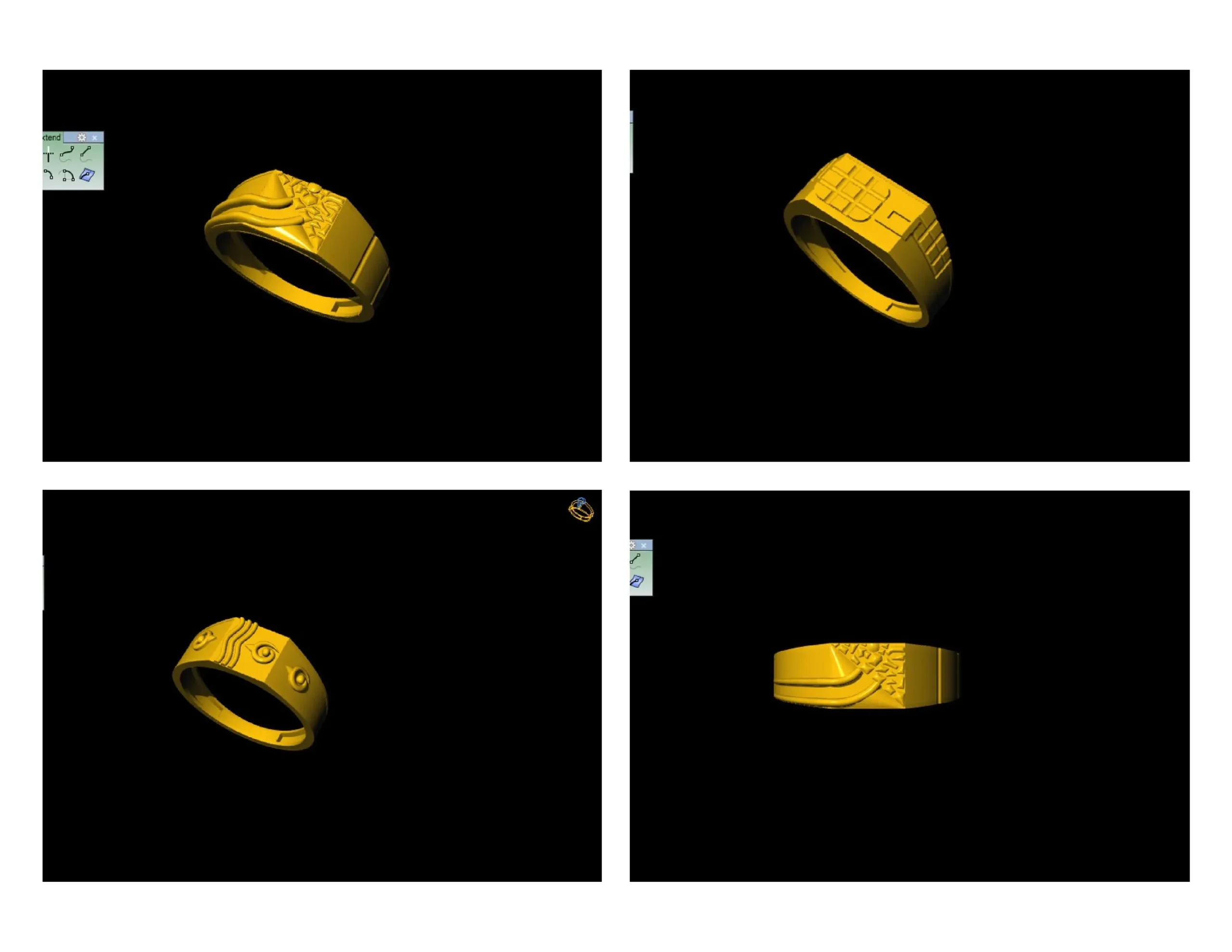 3D STL File Ring Model | Futuristic Ring With Two Golds – Arthur Factory