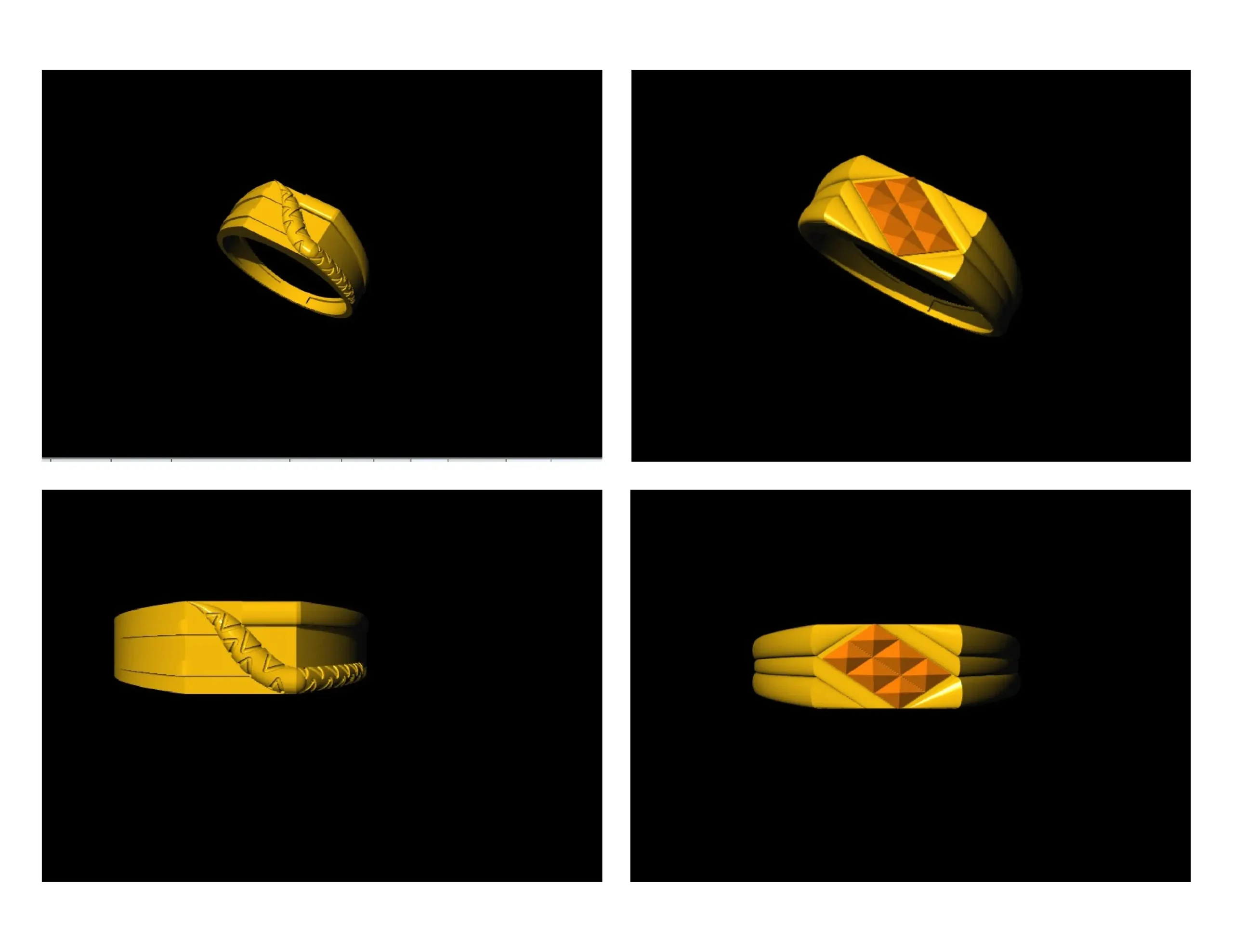 Lion Gold rings 3D model 3D printable | CGTrader