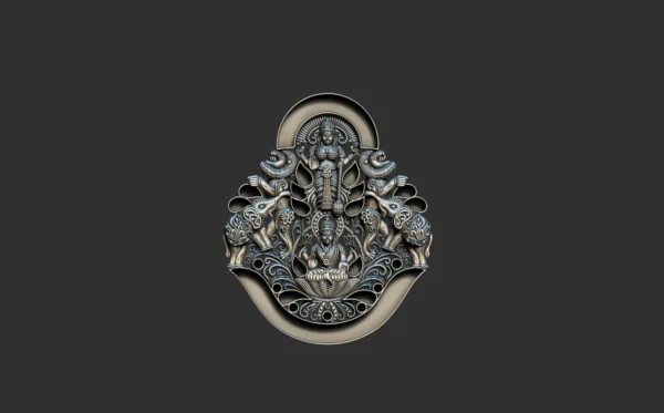 temple jewellery God Pendant 3dm Stl 3D Model Ram family and all - Cad Wala