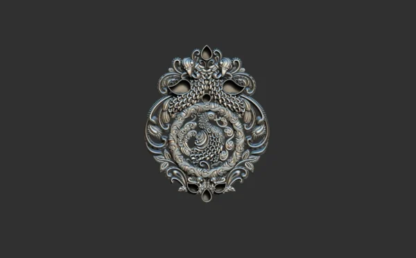 temple jewellery God Pendant 3dm Stl 3D Model Ram family and all - Cad Wala