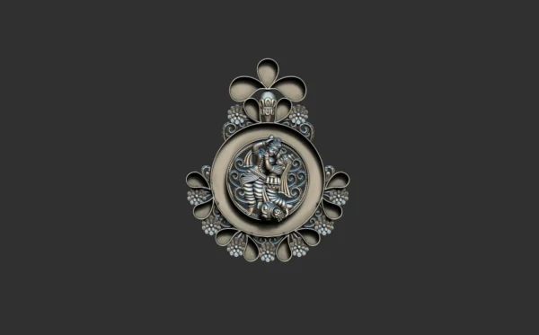 temple jewellery God Pendant 3dm Stl 3D Model Ram family and all - Cad Wala