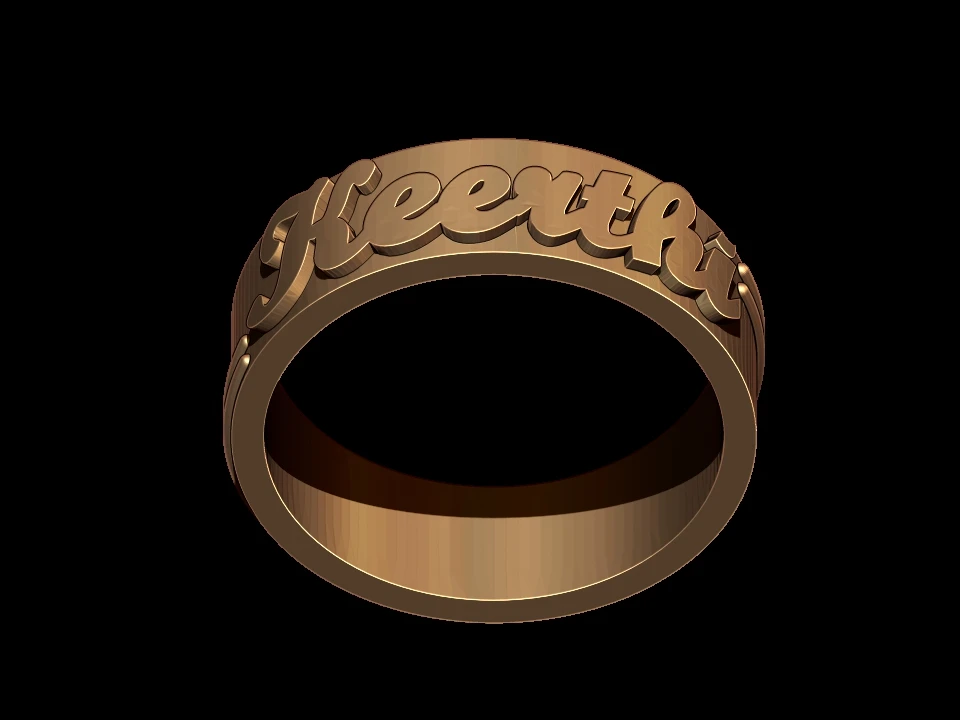 Laser Engraved Custom Initial Ring 22k Gold Purity / 916 Gold - Etsy