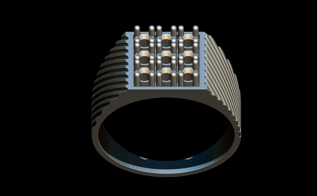 Pave triple shank contour diamond engagement ring 3D model | 3DJewels
