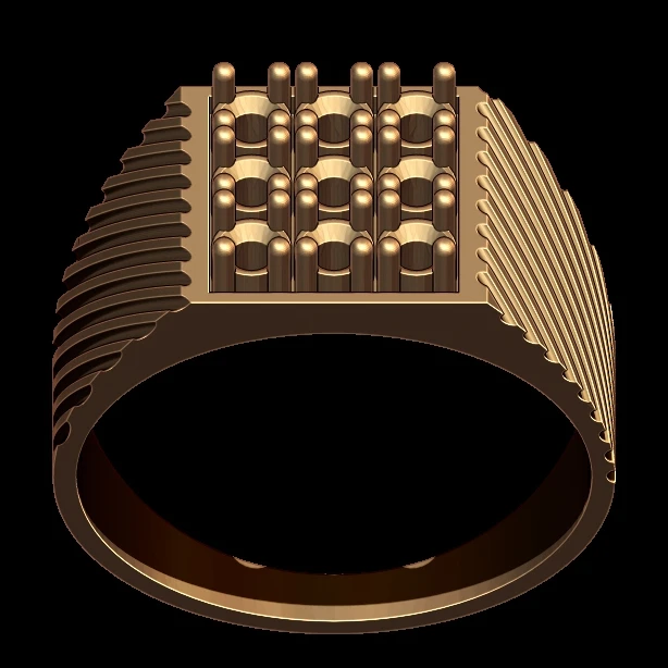 Textured 3 Finger Bar Ring 3d Model – mooresjewelers