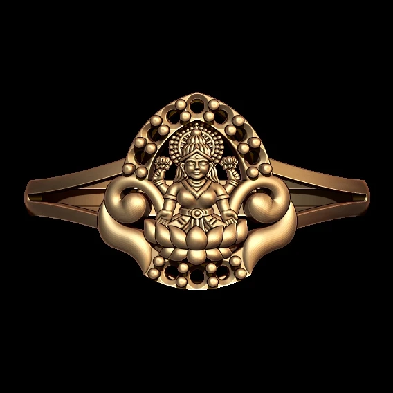 Buy 22Kt Baby Lakshmi Devi Gold Ring 93VE1271 Online from Vaibhav Jewellers