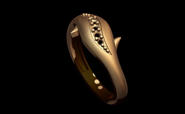 Leaf design outstanding women 3D ring models for sale - Image 4