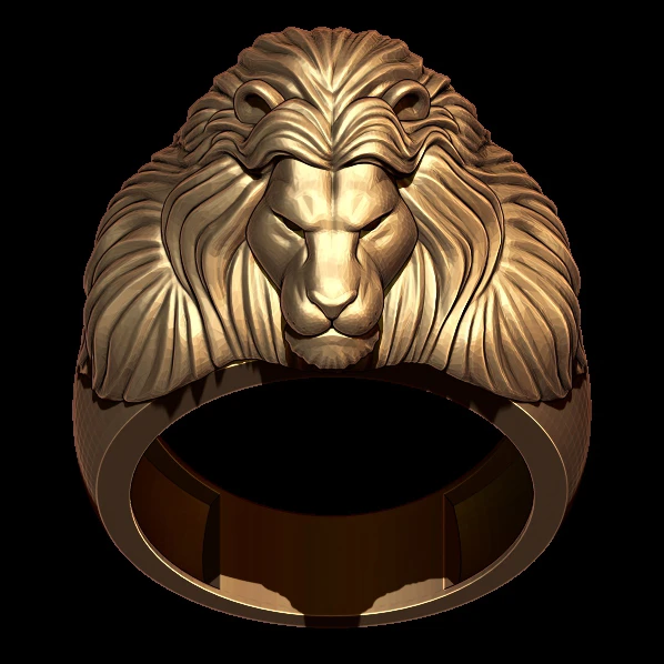Gold Lion Ring & Diamonds