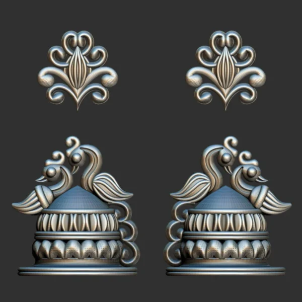 3D GodTemple jewellery god 100 piece jhumka earing 3DM file - Cad Wala