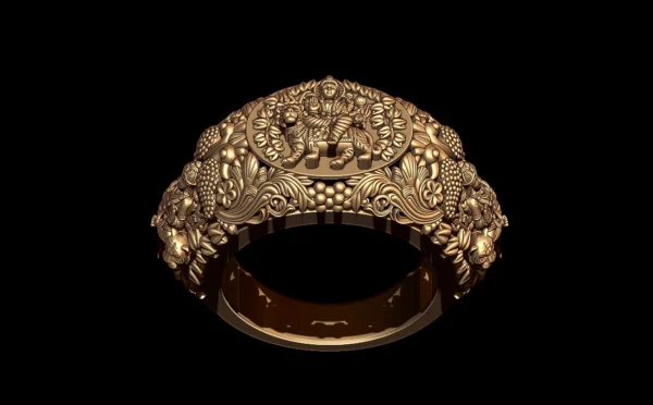 Sherawali ring 3D model jewelry design online Download - Image 10