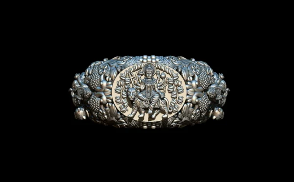 Sherawali ring 3D model jewelry design online Download - Image 4