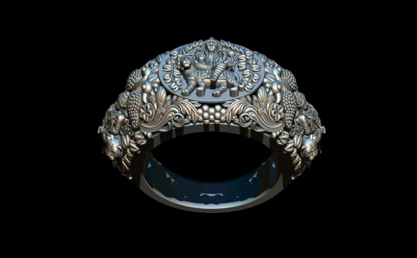 Sherawali ring 3D model jewelry design online Download - Image 5