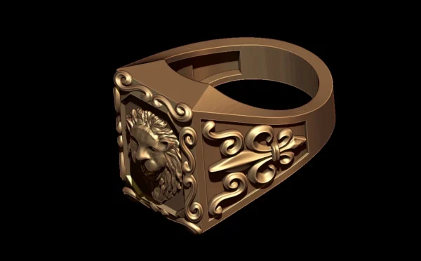 Lion king 3d model crown head mens ring for download - Image 10