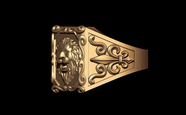 Lion king 3d model crown head mens ring for download - Image 6