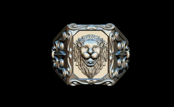 Lion king 3d model crown head mens ring for download - Image 7