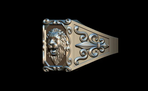 Lion king 3d model crown head mens ring for download - Image 8