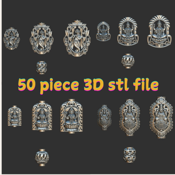 50 piece MOGAPPU Jewellery design 3D model 3dm file