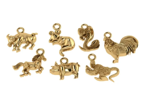 700 pieces Animal Pendant 3D model 3dm file for downlaod - Image 47