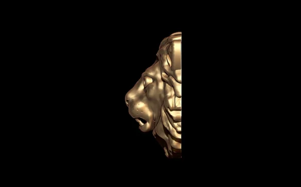 Lion 3D model STL and 3DM file 3D assets model - Image 8