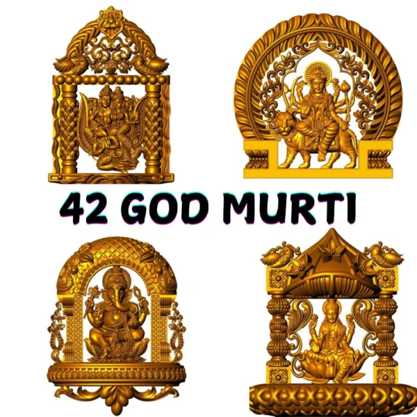 Indian God Murti 3D Model Printable - 42 Piece STL File.